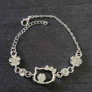 Sanrio Hello Kitty crystal silver charm bracelet